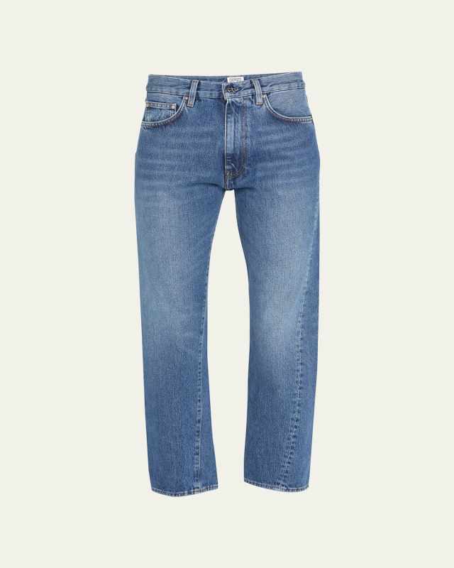 Twisted Seam Straight-Leg Denim Pants